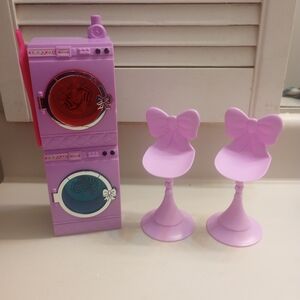 Barbie Stackable Washer And Dryer And Set Of Two Barbie Chairs Bundle